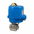 Bonomi North America 1/4in 3-PIECE 2-WAY STAINLESS STEEL BALL VALVE & 100-240VAC METAL ON/OFF ELECTRIC ACTUATOR M8E0730-003-1/4
